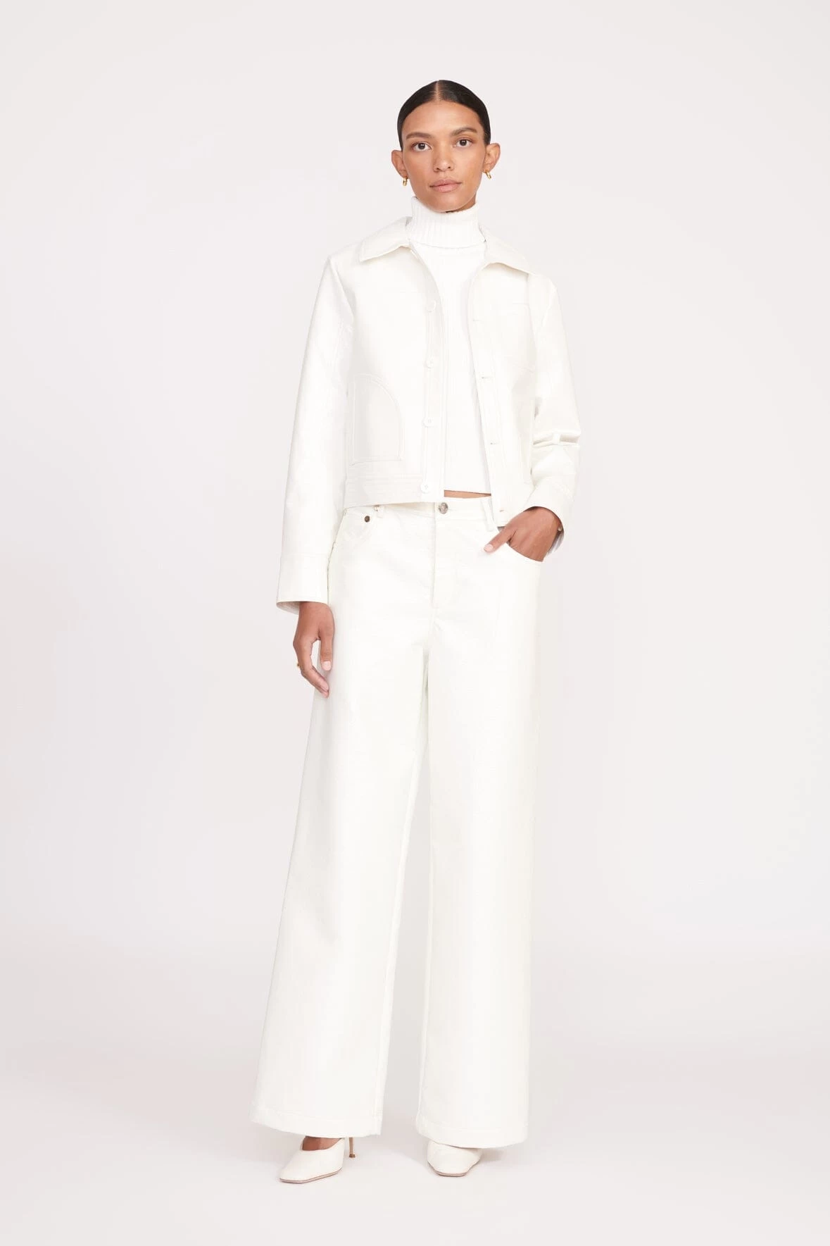 GRAYSON PANT | WHITE VEGAN PATENT 4 GRAYSON PANT | WHITE VEGAN PATENT - Image 4