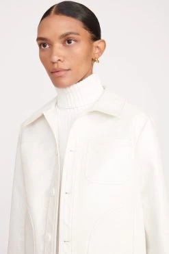 GLAZING JACKET | WHITE VEGAN PATENT -Chic Style Shop fall 23 1225 web