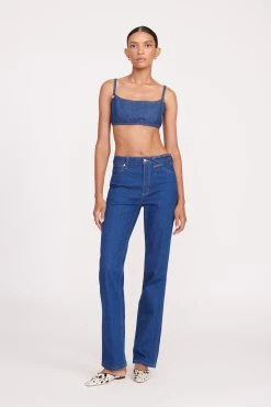 STAUD + WRANGLER THE JEAN BIKINI TOP | DARK RINSE -Chic Style Shop fall 23 1810 web
