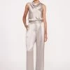 LUISA PANT | SILVER SATIN