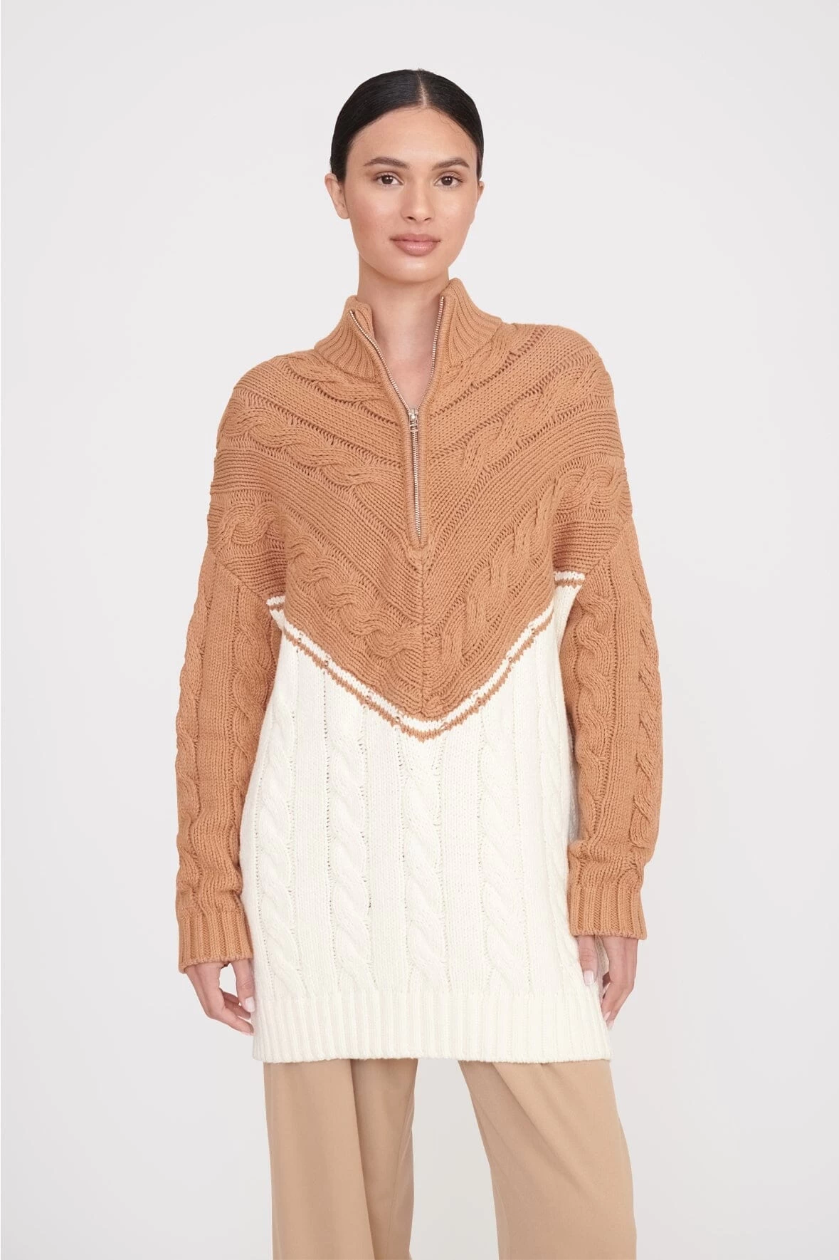 HAMPTON SWEATER | CAMEL IVORY 1 HAMPTON SWEATER | CAMEL IVORY