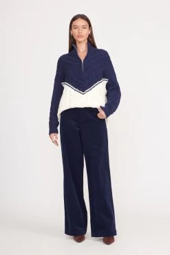 HAMPTON SWEATER | NAVY IVORY -Chic Style Shop hampton sweater navy ivory 1