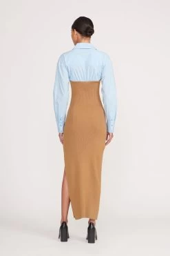 HAZEL DRESS | CAMEL FRENCH BLUE -Chic Style Shop hazel dress camel french blue 3 1a66696c a0ef 4790 acc4 4119e6892f13
