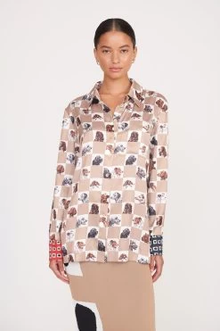 MARTHA TUNIC | CAMEL DOG CHECK