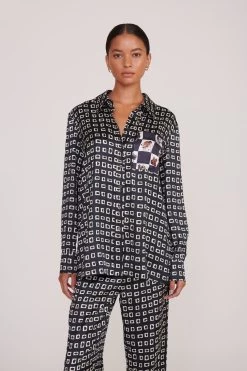 MARTHA TUNIC | NAVY GEOSCAPE DOG CHECK
