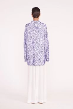 MELODY TOP | BLUE PALM -Chic Style Shop marza pant white 05583 web