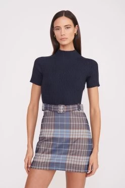 PATSY DRESS | FRENCH BLUE MEGA PLAID NAVY -Chic Style Shop patsy dress french blue mega plaid navy 1