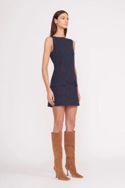 Chic Style Shop -Chic Style Shop sheila dress navy pinstripe 4 7204fdaa 5e98 493c a813 21aeabf4c6aa