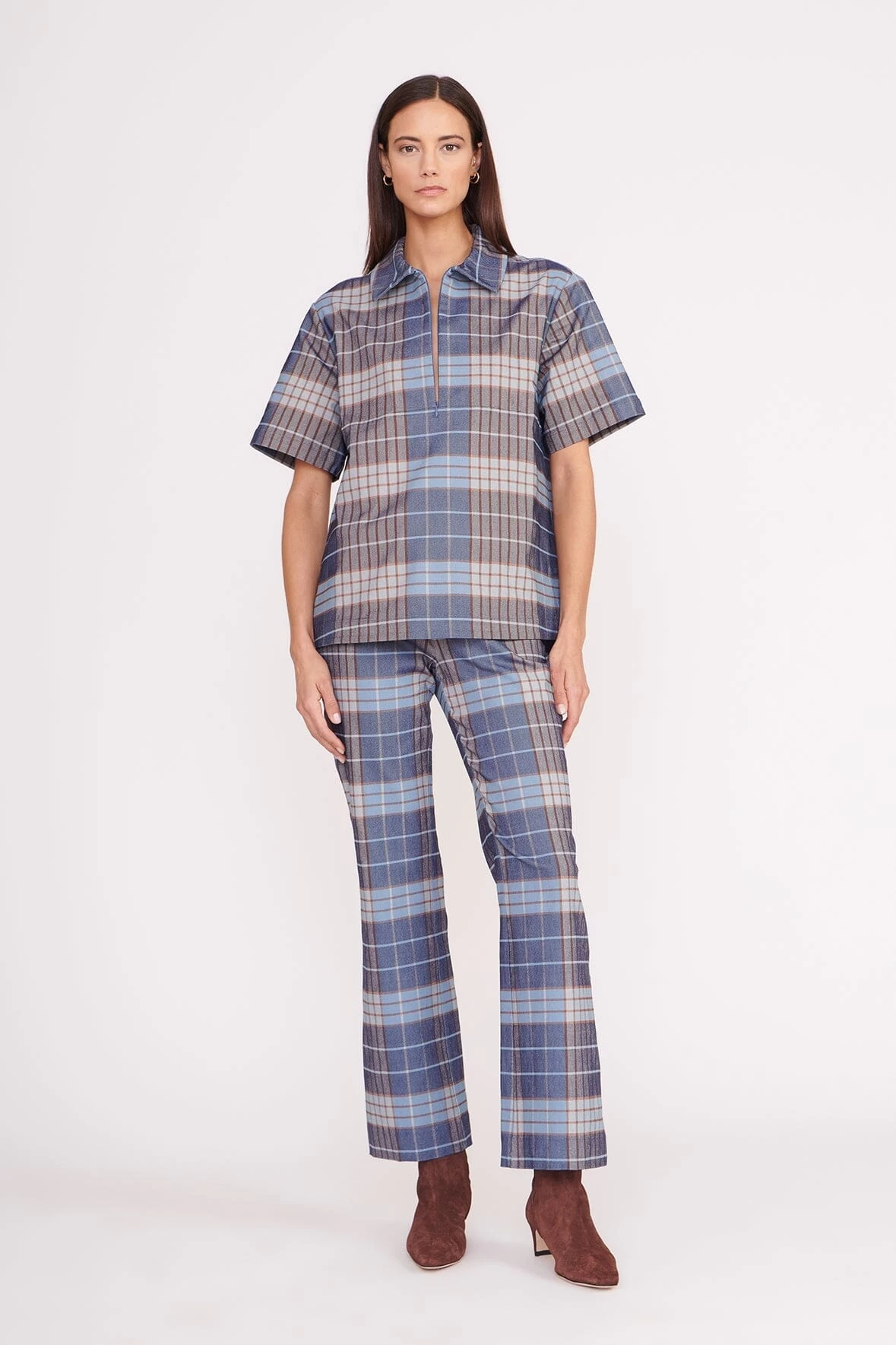 THELMA TOP | FRENCH BLUE MEGA PLAID 4 THELMA TOP | FRENCH BLUE MEGA PLAID - Image 4